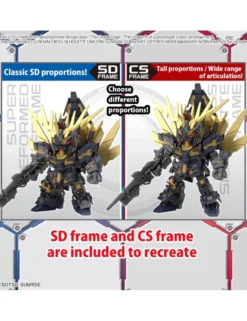 Bandai SD Gundam Cross Silhouette Unicorn Gundam 2 Banshee Destroy Mode & Banshee Norn Parts Set