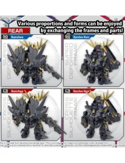 Bandai SD Gundam Cross Silhouette Unicorn Gundam 2 Banshee Destroy Mode & Banshee Norn Parts Set