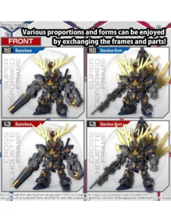 Bandai SD Gundam Cross Silhouette Unicorn Gundam 2 Banshee Destroy Mode & Banshee Norn Parts Set
