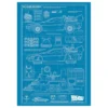 Fanattik Back to the Future Art Print Time Machine Blueprint Limited Edition