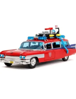 Jada Toys Diecast Model 1/24 Scale Ghostbusters X Transformers Ecto-1 Optimus Prime Limited Edition