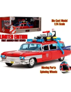 Jada Toys Diecast Model 1/24 Scale Ghostbusters X Transformers Ecto-1 Optimus Prime Limited Edition