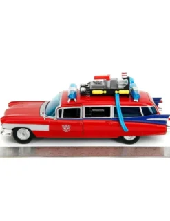 Jada Toys Diecast Model 1/24 Scale Ghostbusters X Transformers Ecto-1 Optimus Prime Limited Edition