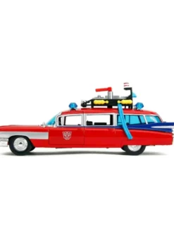 Jada Toys Diecast Model 1/24 Scale Ghostbusters X Transformers Ecto-1 Optimus Prime Limited Edition