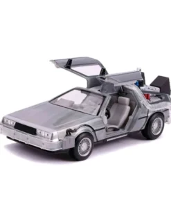 Jada Toys Diecast Model 1/24 Scale Back To The Future II DMC Delorean Time Machine with Lights