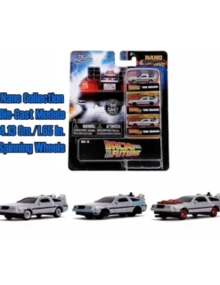 Jada Toys Nano Hollywood Rides Back To The Future DMC Delorean Time Machine Set of 3