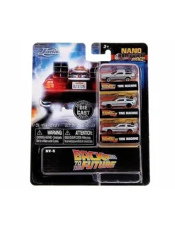 Jada Toys Nano Hollywood Rides Back To The Future DMC Delorean Time Machine Set of 3