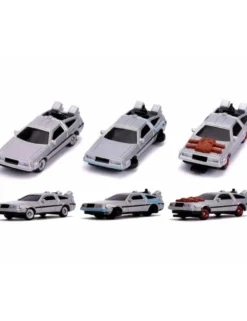Jada Toys Nano Hollywood Rides Back To The Future DMC Delorean Time Machine Set of 3