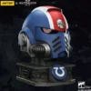 Joy Toy Warhammer 40,000 Space Marine 2 Ultramarines Lieutenant Titus Helmet Replica with Display Stand
