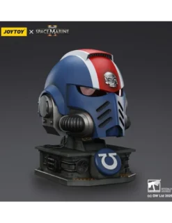 Joy Toy Warhammer 40,000 Space Marine 2 Ultramarines Lieutenant Titus Helmet Replica with Display Stand