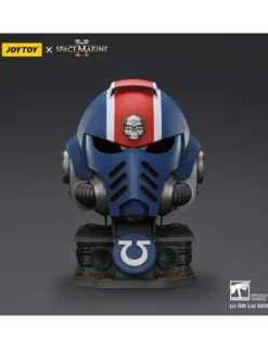 Joy Toy Warhammer 40,000 Space Marine 2 Ultramarines Lieutenant Titus Helmet Replica with Display Stand