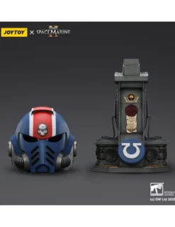 Joy Toy Warhammer 40,000 Space Marine 2 Ultramarines Lieutenant Titus Helmet Replica with Display Stand