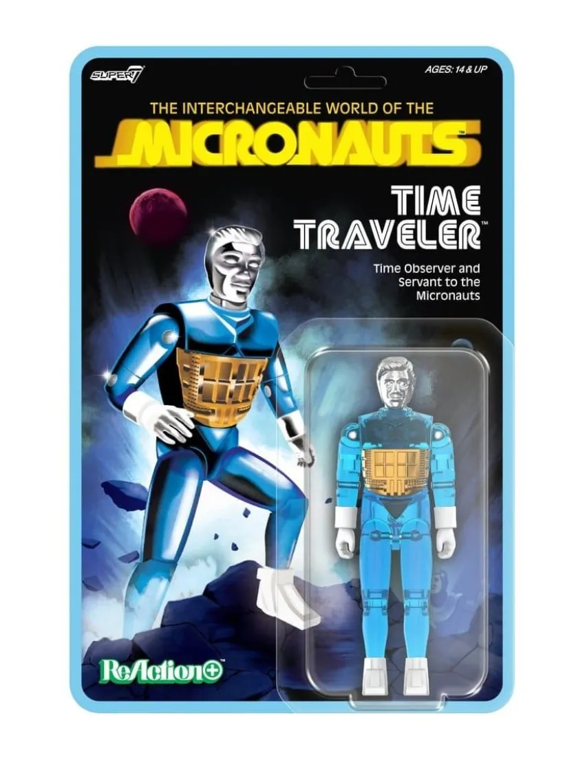 Super7 ReAction+ Micronauts Time Traveler Translucent Blue