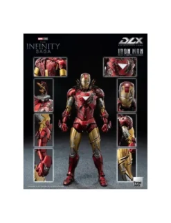 Threezero Avengers Infinity Saga DLX Collectible Figure Iron Man Mark VI Battle Damaged 1/12 Scale