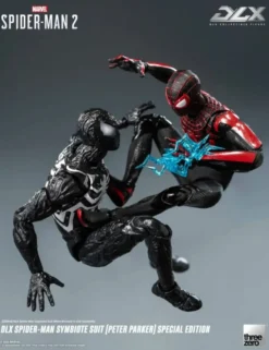 Threezero Marvel's Spider-Man 2 DLX Collectible Figure Spider-Man Symbiote Suit Peter Parker Special Edition