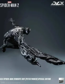 Threezero Marvel's Spider-Man 2 DLX Collectible Figure Spider-Man Symbiote Suit Peter Parker Special Edition