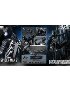 Threezero Marvel's Spider-Man 2 DLX Collectible Figure Spider-Man Symbiote Suit Peter Parker Special Edition