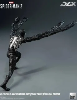 Threezero Marvel's Spider-Man 2 DLX Collectible Figure Spider-Man Symbiote Suit Peter Parker Special Edition