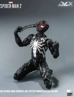 Threezero Marvel's Spider-Man 2 DLX Collectible Figure Spider-Man Symbiote Suit Peter Parker Special Edition