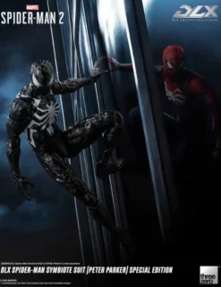 Threezero Marvel's Spider-Man 2 DLX Collectible Figure Spider-Man Symbiote Suit Peter Parker Special Edition