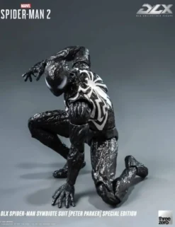 Threezero Marvel's Spider-Man 2 DLX Collectible Figure Spider-Man Symbiote Suit Peter Parker Special Edition